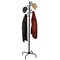 Black Metal Coat Rack Hall Tree with 8 Hooks and Stable Marble Base
